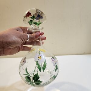 Royal Danube Crystal Floral Handpainted Decanter and Stopper